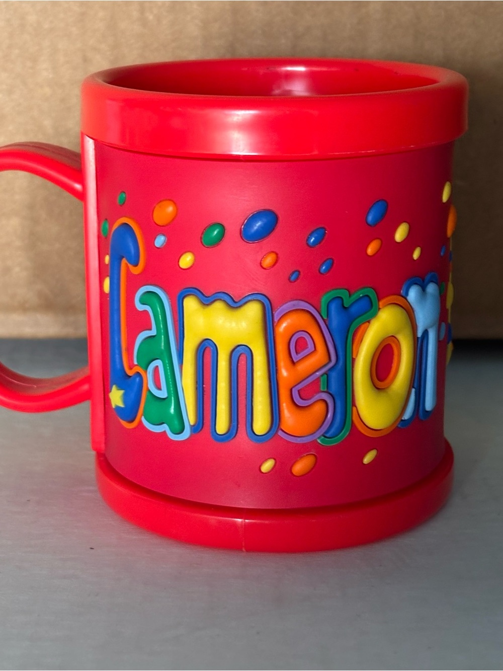 Red Colorful 'Cameron' Novelty Mug